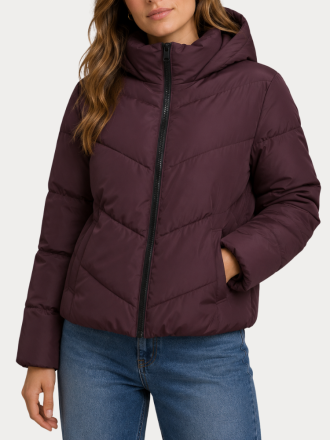 ΜΠΟΥΦΑΝ ONLY ONLCLAIR PUFFER HOOD JACKET CC OTW FUDGE