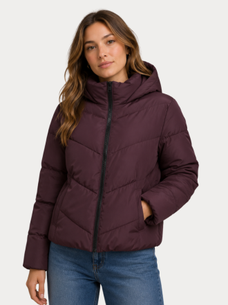 ΜΠΟΥΦΑΝ ONLY ONLCLAIR PUFFER HOOD JACKET CC OTW FUDGE