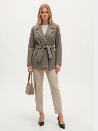ΠΑΛΤΟ ONLY ONLALVILDA SHORT WRAP COAT OTW MOCHA MERINGUE