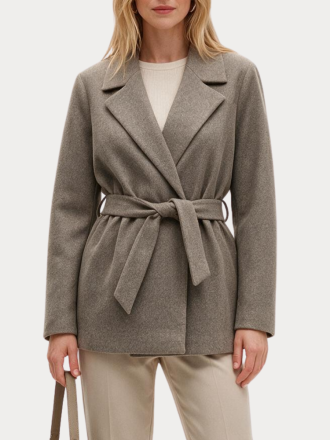 ΠΑΛΤΟ ONLY ONLALVILDA SHORT WRAP COAT OTW MOCHA MERINGUE