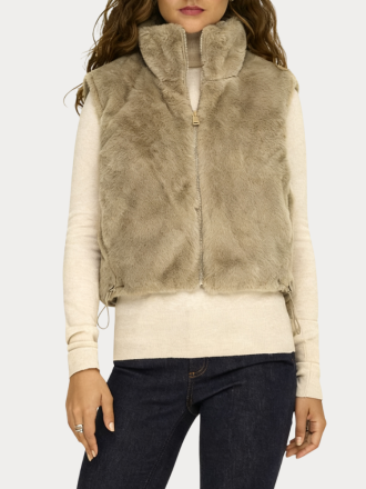 ΓΟΥΝΑ ONLY ONLDANA FAUX FUR REV.WAISTCOAT OTW CC SILVER MINK