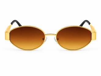 SUNGLASSES CV PARIS METAL OVAL GOLD MAROON