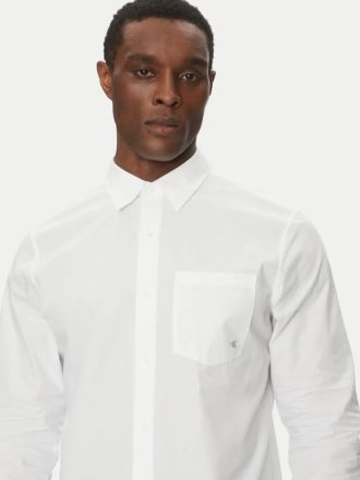 ΠΟΥΚΑΜΙΣΟ CALVIN KLEIN LS POPLIN CLASSIC BRILLIANT WHITE