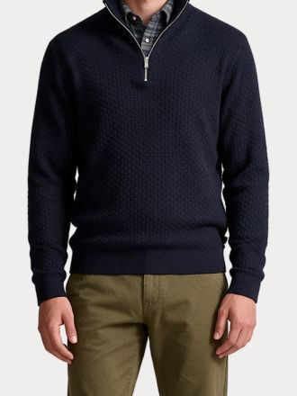 ΠΛΕΚΤΑ JACK&JONES JPRBLUSTANLEY KNIT HALF ZIP BF DARK NAVY SQUARED