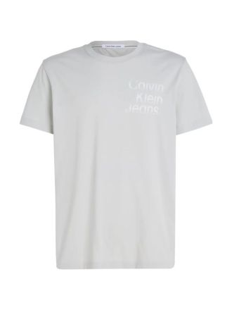 T-SHIRT CALVIN KLEIN DIFFUSED STACKED TEE LUNAR ROCK