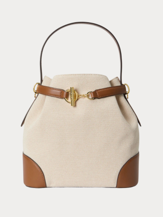 ΤΣΑΝΤΑ RAPLH LAUREN BUCKET BAG BEIGE
