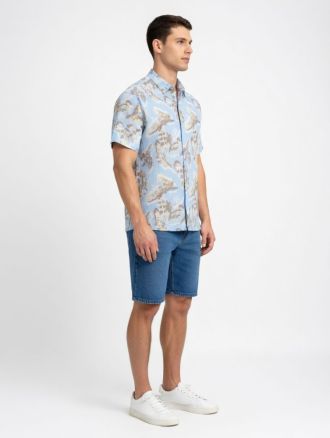 ΚΟΝΤΟΜΑΝΙΚΟ ΠΟΥΚΑΜΙΣΟ JACK & JONES JORMONTAUK AOP CASHMERE BLUE
