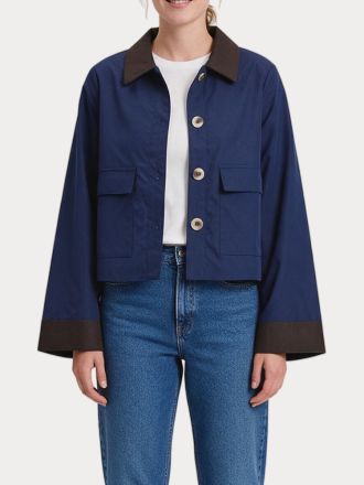 ΜΠΟΥΦΑΝ VERO MODA VMVIC LS CF SHORT JACKET WVN NAVY BLAZER