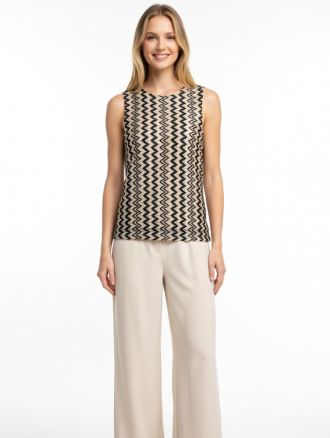 ΜΠΛΟΥΖΑ VERO MODA VIOLA SL O-NECK BLACK / BEIGE