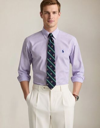 ΠΟΥΚΑΜΙΣΟ POLO RALPH LAUREN STRIPE PURPLE WHITE