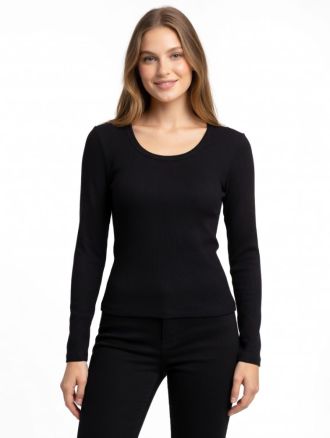 ΜΠΛΟΥΖΑ ONLY NORA L/S O NECK TOP CS JRS BLACK