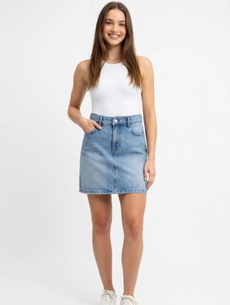 ΦΟΥΣΤΑ ONLY MATILDA SHORT SKIRT DNM PIM MOCH MEDIUM BLUE DENIM