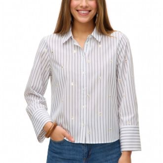 ΠΟΥΚΑΜΙΣΟ VERO MODA VMLEILA LS LOOSE SHORT SHIRT WVN SNOW WHITE