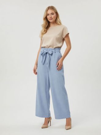 ΠΑΝΤΕΛΟΝΙ VERO MODA NORMA HW PAPERBAG CHAMBRAY CULOTTE LIGHT BLUE