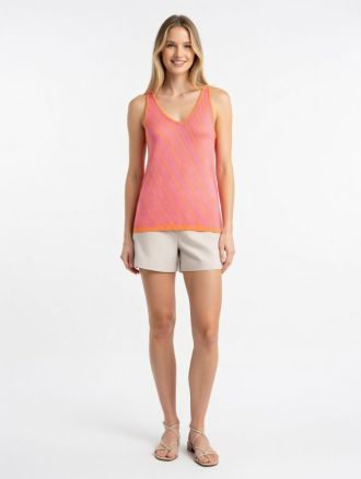 TOP ONLY ONLINEZ SL V-NECK KNT PINK