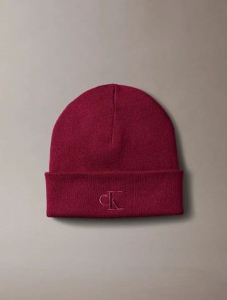 ΣΚΟΥΦΟΣ  CALVIN KLEIN CK FINE RIB BEANIE BEETRED