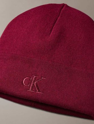 ΣΚΟΥΦΟΣ  CALVIN KLEIN CK FINE RIB BEANIE BEETRED