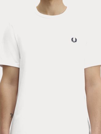 T-SHIRT FRED PERRY RINGER WHITE