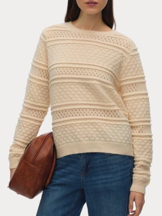 ΠΛΕΚΤΟ VERO MODA VMLEO LS O-NECK PULLOVER BF BIRCH