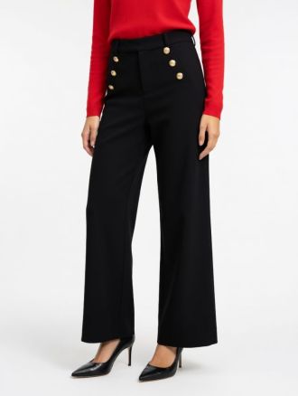 ΠΑΝΤΕΛΟΝΙ ONLY ONLTILDA LIFE 6-BUTTON PANTS BLACK