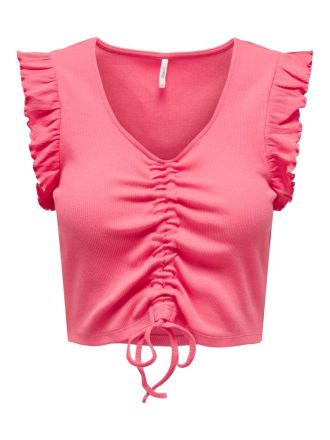 TOP ONLY LAILA S/L RUCHING TOP CALYPSO CORAL