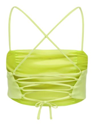 TOP ONLY LAURA S/L STRAP TIE TOP CELERY GREEN