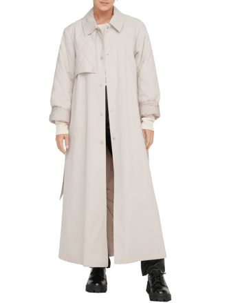 TRENCHCOAT ONLY LYNG MIX QUILTED PUMICE STONE