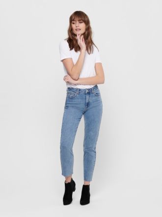 CROPPED ANKLE STRAIGHT FIT JEANS ONLY EMILY LIGHT BLUE