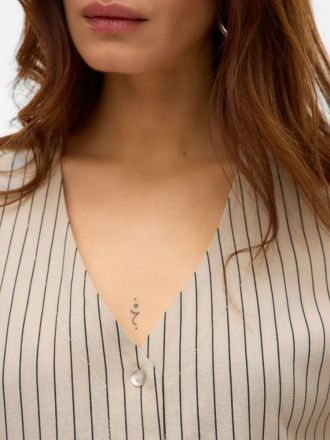 ΠΟΥΚΑΜΙΣΟ VERO MODA 10279696 VMMYMILO 2/4 V-NECK SHIRT WVN NOOS SILVER LINING ANJA
