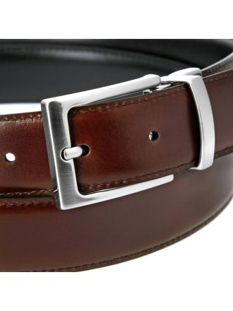 LEATHER ABOUT REVERSIBLE BELT BLACK BROWN