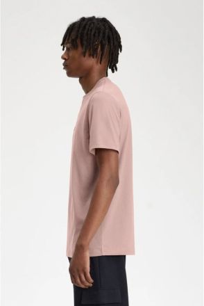 T-SHIRT FRED PERRY EMBROIDERED DARK PINK