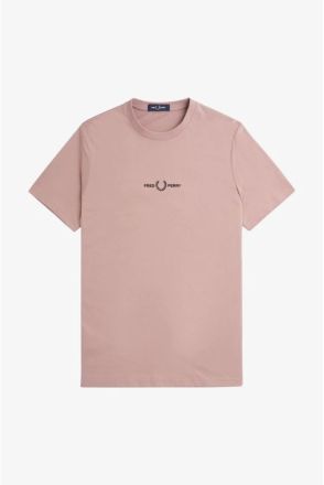 T-SHIRT FRED PERRY EMBROIDERED DARK PINK