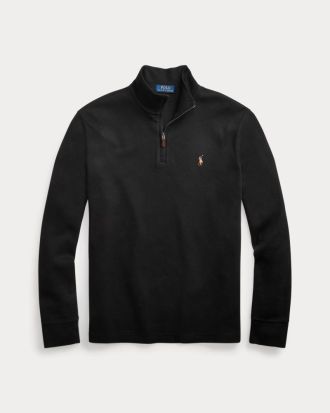 ΑΝΔΡΙΚΟ PULLOVER POLO RALPH LAUREN ESTATE-RIB QUARTER ZIP BLACK