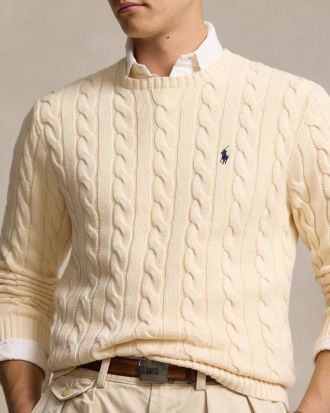 ΑΝΔΡΙΚΟ PULLOVER POLO RALPH LAUREN CABLE KNIT ANDOVER CREAM