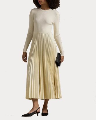 ΓΥΝΑΙΚΕΙΟ ΦΟΡΕΜΑ POLO RALPH LAUREN JUMPER-BODICE L/S DRESS AUTHENTIC CREAM