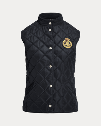 ΓΥΝΑΙΚΕΙΟ AMANIKO POLO RALPH LAUREN CREST-PATCH QUILTED MOCKNECK GILET NAVY