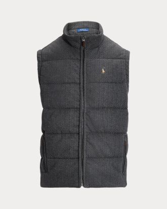 ΑΝΔΡΙΚΟ ΑΜΑΝΙΚΟ POLO RALPH LAUREN HERRINGBONE DOUBLE-KNIT GILET STADIUM GREY