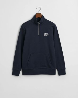 SWEATER GANT HALF ZIP NAVY