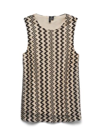 ΜΠΛΟΥΖΑ VERO MODA VIOLA SL O-NECK BLACK / BEIGE
