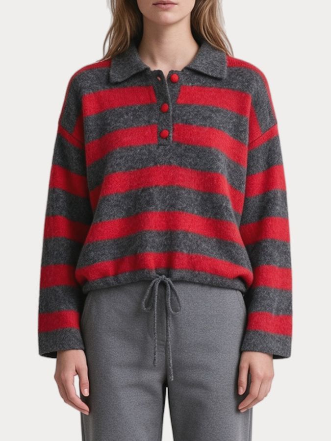 ΠΛΕΚΤΟ ΠΟΛΟ MUSY MUSE ΡΙΓΕ GREY RED