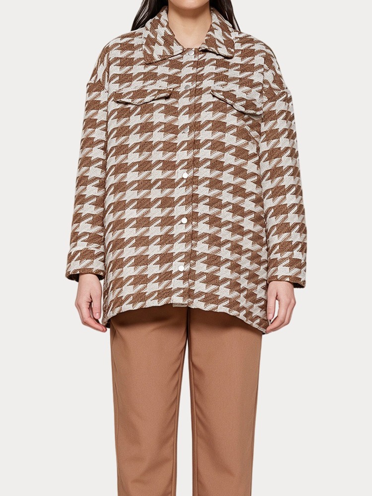 JACKET ONLY ONLISOLDE ZL BOUCLE SHACKET CC OTW BROWN ONLY