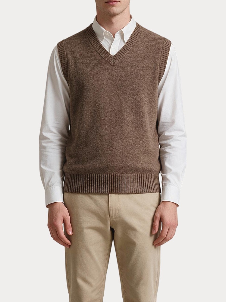 ΠΛΕΚΤΑ BOSTON KNITTING VEST MOCHA BOSTON