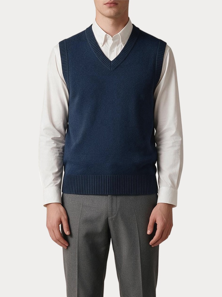 ΠΛΕΚΤΑ BOSTON KNITTING VEST NAVY BOSTON