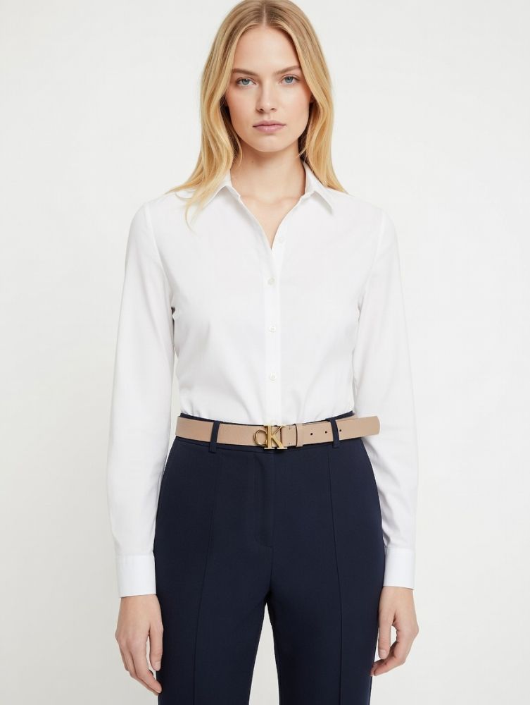 ΖΩΝΗ CALVIN KLEIN FACTED BUCKLE 25MM DESERT TAUPE / GOLD CALVIN KLEIN φωτογραφία