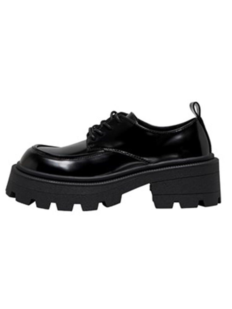 LOAFERS ONLY BANYU-4 PU CHUNKY LACE UP BLACK ONLY ΜΑΥΡΟ